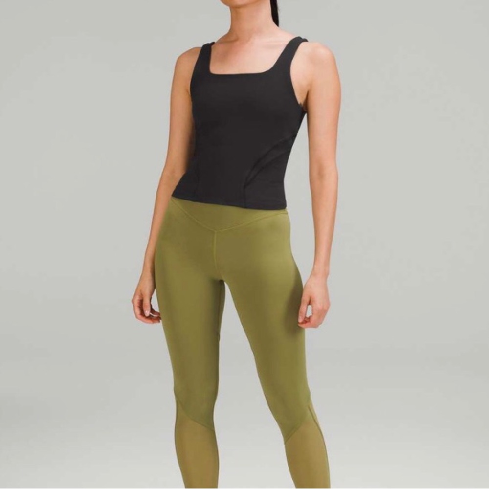 Lululemon Nulu and Mesh-Back Shelf-Bra Yoga Tank Top size 6( Black)
